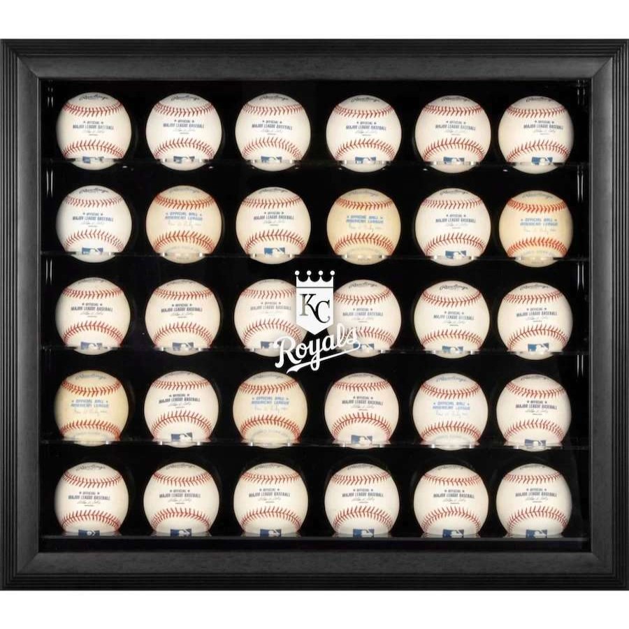 Collectibles & Memorabilia * | Kansas City Royals Fanatics Authentic Logo Black Framed 30-Ball Display Case