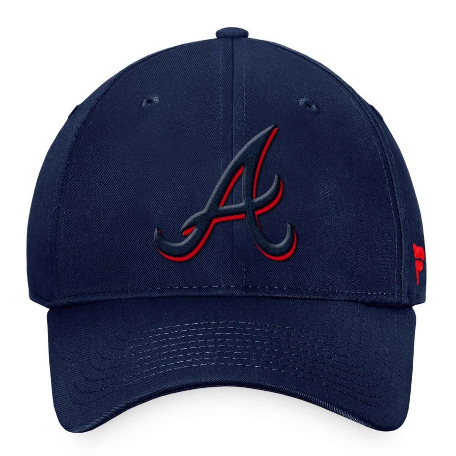 Team * | Men'S Atlanta Braves Fanatics Branded Navy Fundamental Shadow Snapback Hat