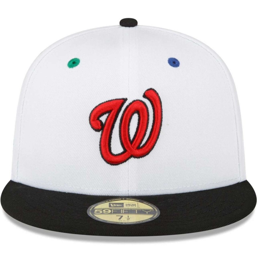 Team * | Men'S Washington Nationals New Era White/Black 2018 Mlb All-Star Game Primary Eye 59Fifty Fitted Hat