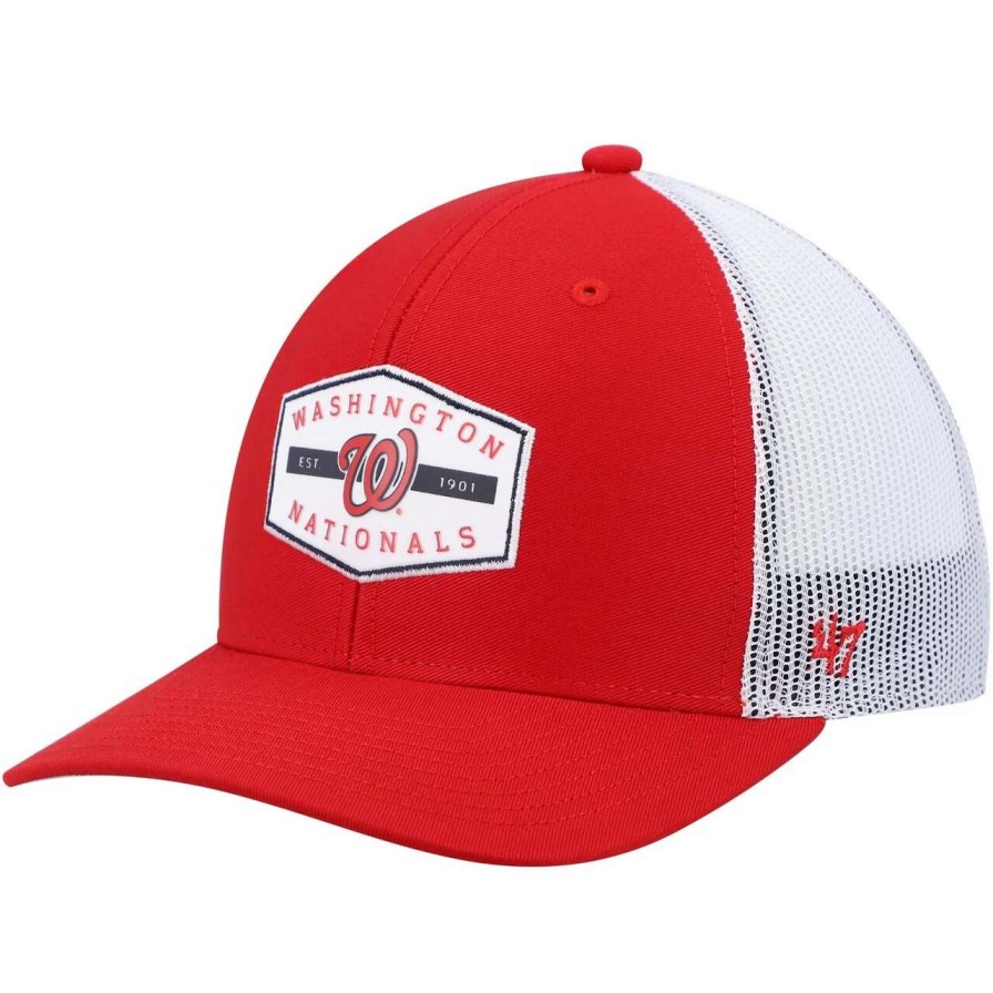 Team * | Men'S Washington Nationals '47 Red Convoy Trucker Snapback Hat