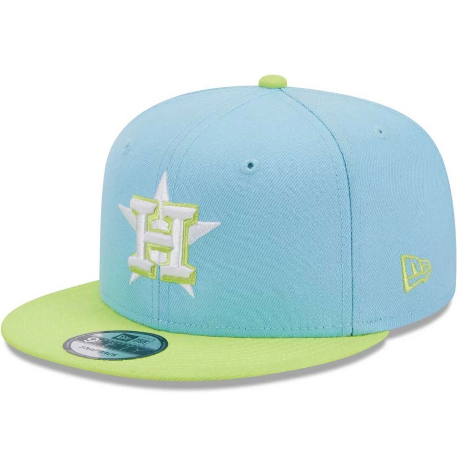 Team * | Men'S Houston Astros New Era Light Blue/Neon Green Spring Basic Two-Tone 9Fifty Snapback Hat