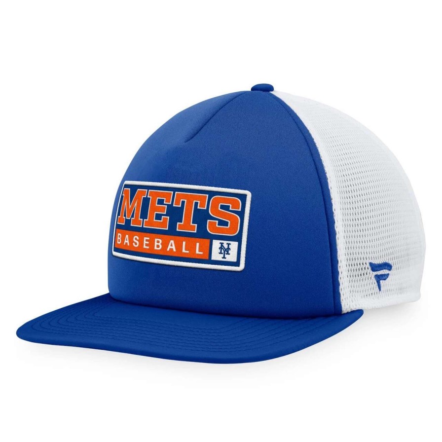 Team * | Men'S New York Mets Majestic Royal/White Foam Trucker Snapback Hat