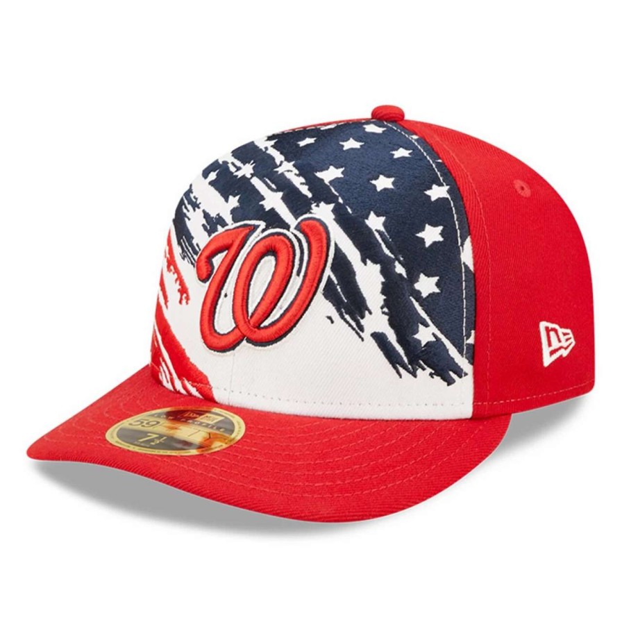 Team * | Men'S Washington Nationals New Era Red 2022 4Th Of July Low Profile 59Fifty Fitted Hat