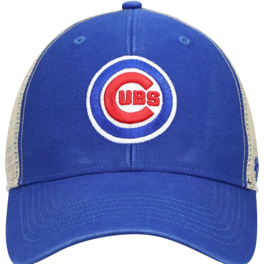 Team * | Men'S Chicago Cubs '47 Royal/Natural Flagship Washed Mvp Trucker Snapback Hat