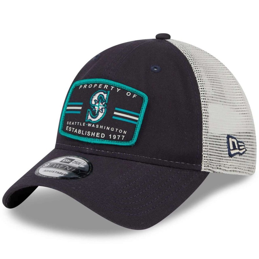 Team * | Men'S Seattle Mariners New Era Navy Property Trucker 9Twenty Snapback Hat