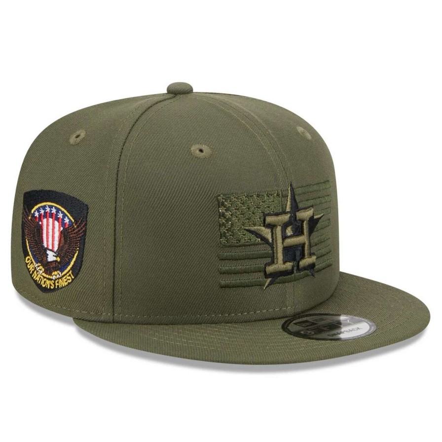 Team * | Men'S Houston Astros New Era Green 2023 Armed Forces Day 9Fifty Snapback Adjustable Hat