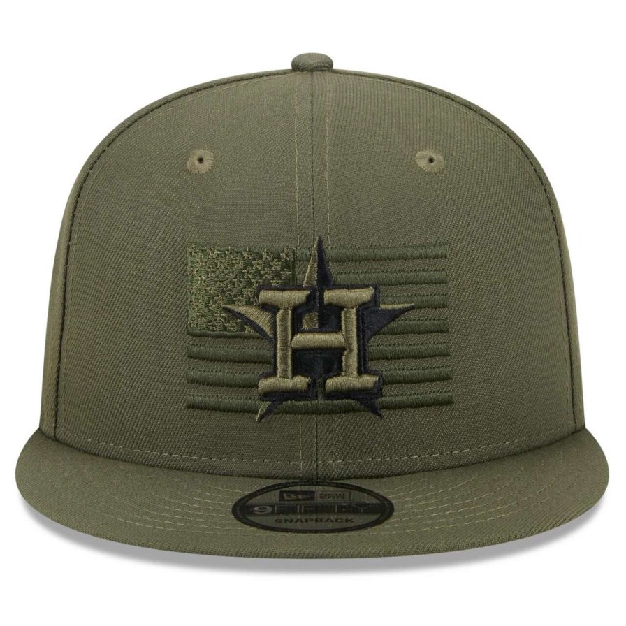 Team * | Men'S Houston Astros New Era Green 2023 Armed Forces Day 9Fifty Snapback Adjustable Hat