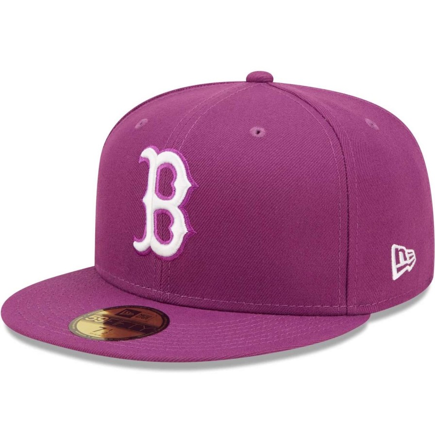 Team * | Men'S Boston Red Sox New Era Grape Logo 59Fifty Fitted Hat