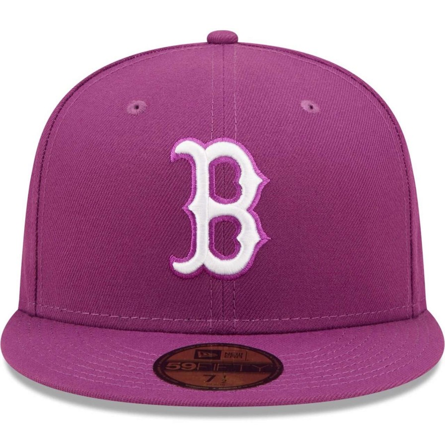 Team * | Men'S Boston Red Sox New Era Grape Logo 59Fifty Fitted Hat