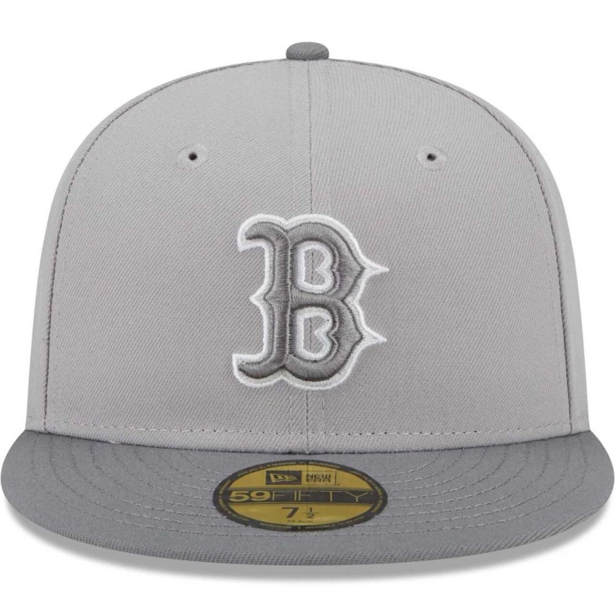 Team * | Men'S Boston Red Sox New Era Gray Green Undervisor 59Fifty Fitted Hat