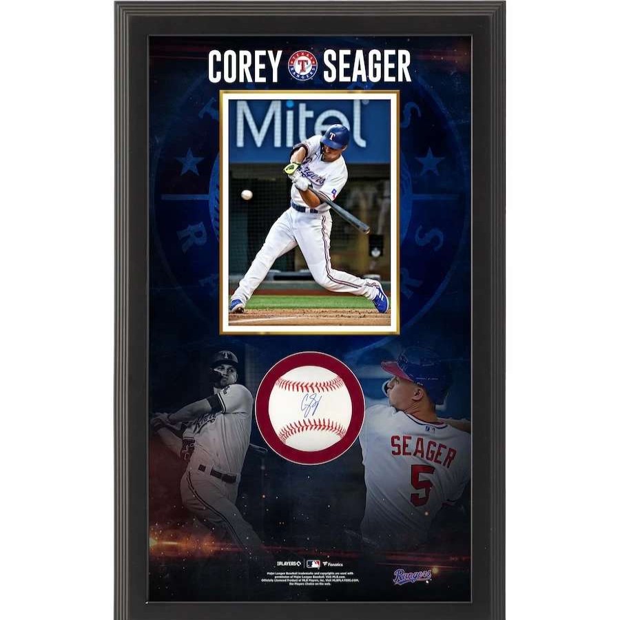 Collectibles & Memorabilia * | Autographed Texas Rangers Corey Seager Fanatics Authentic Baseball Shadow Box