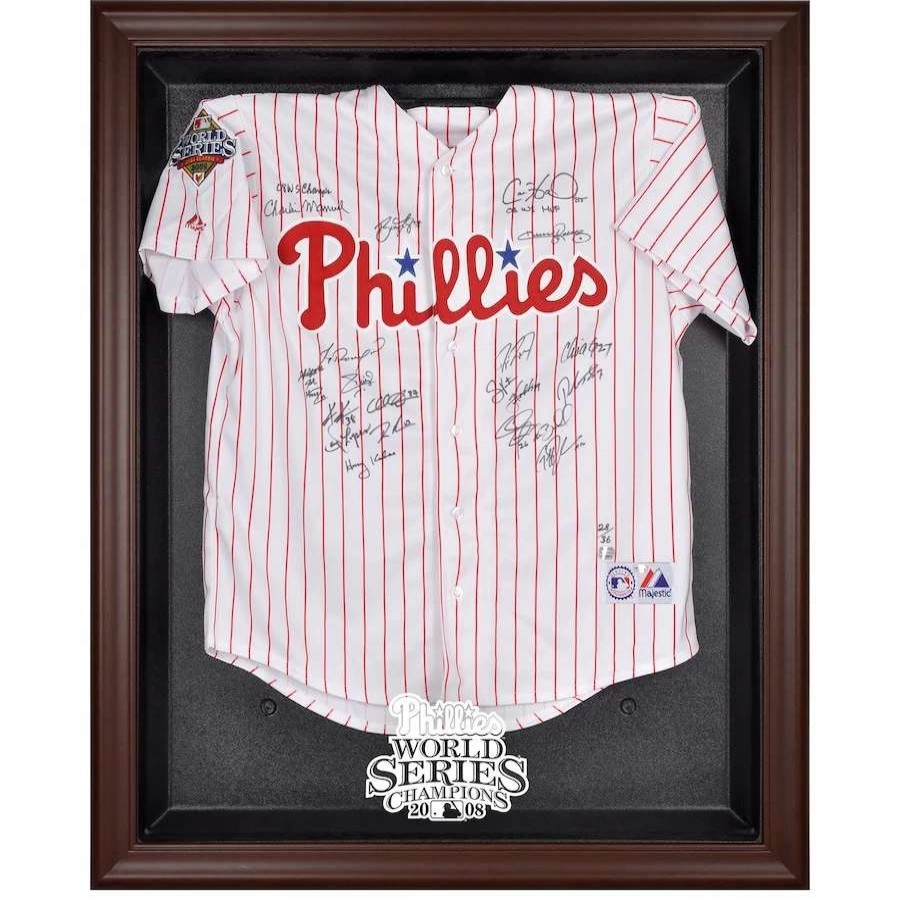 Collectibles & Memorabilia * | Philadelphia Phillies Fanatics Authentic 2008 World Series Champions Brown Framed Logo Jersey Display Case