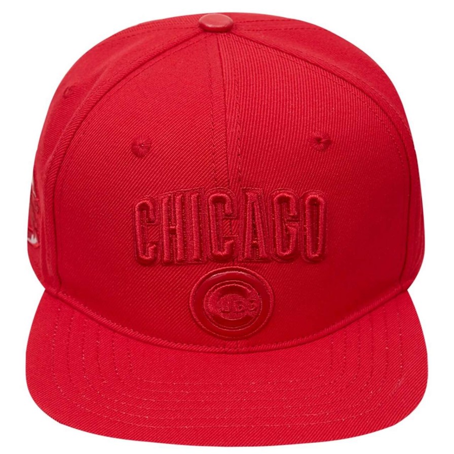 Team * | Men'S Chicago Cubs Pro Standard Cooperstown Collection Triple Red Snapback Hat