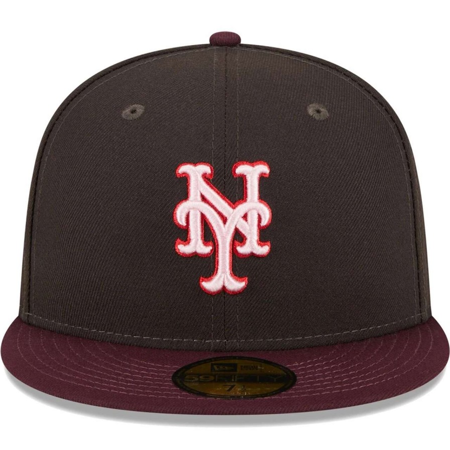 Team * | Men'S New York Mets New Era Brown/Maroon Chocolate Strawberry 59Fifty Fitted Hat