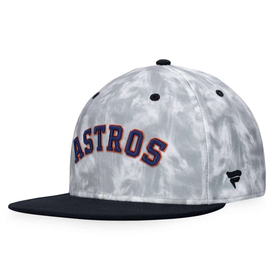 Team * | Men'S Houston Astros Fanatics Branded Black/White Smoke Dye Fitted Hat