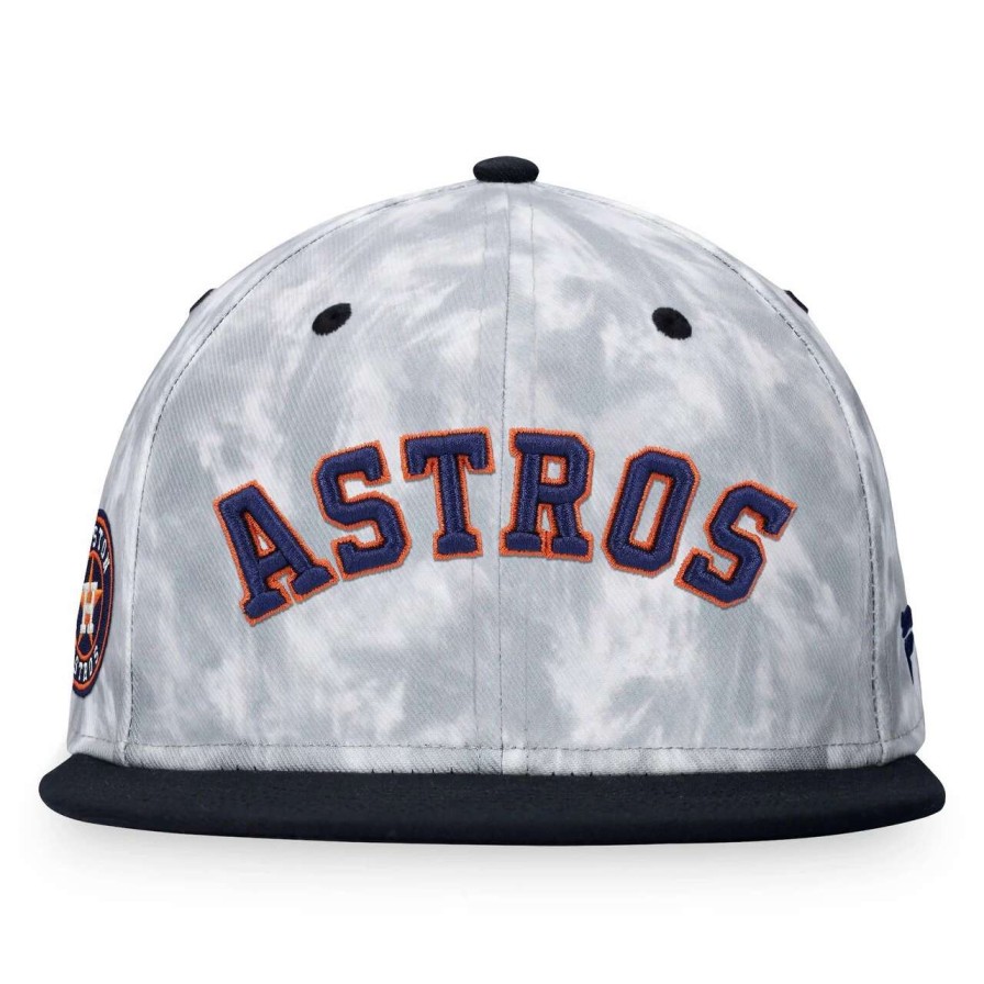 Team * | Men'S Houston Astros Fanatics Branded Black/White Smoke Dye Fitted Hat