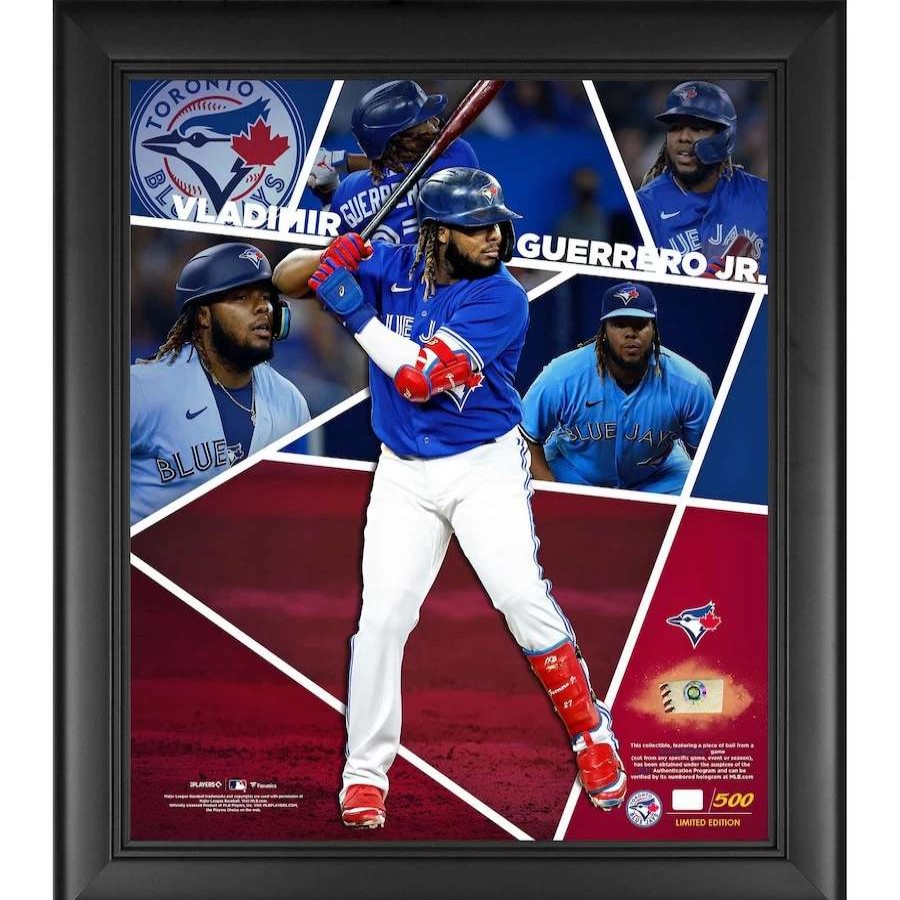 Collectibles & Memorabilia * | Toronto Blue Jays Vladimir Guerrero Jr. Fanatics Authentic Framed 15 X 17 Impact Player Collage With A Piece Of Game-Used Baseball Limited Edition Of 500