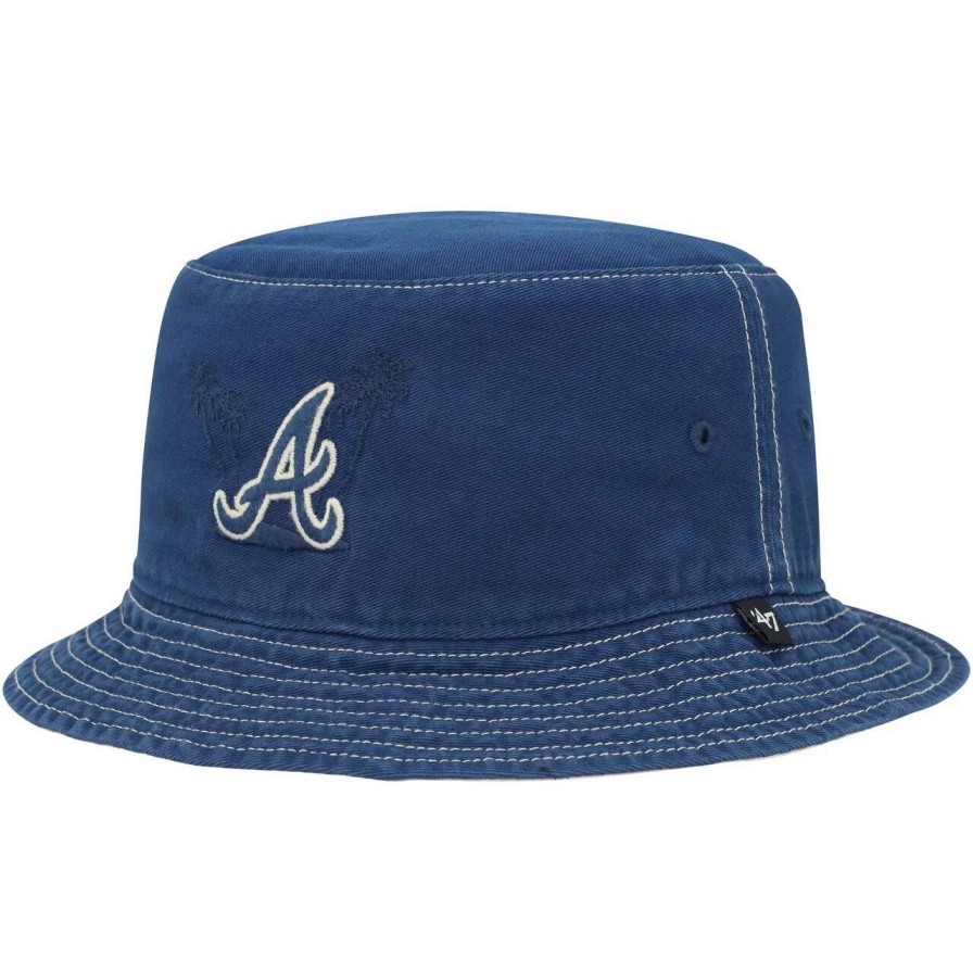 Team * | Men'S Atlanta Braves '47 Navy Trailhead Bucket Hat