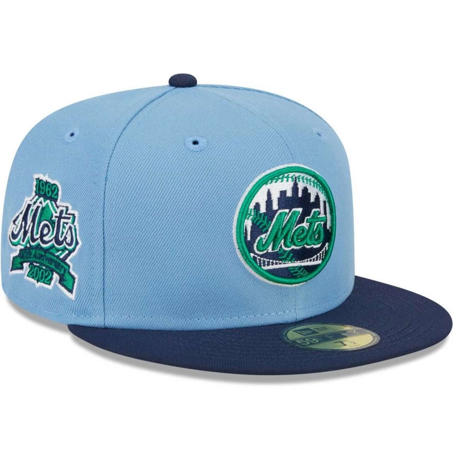 Team * | Men'S New York Mets New Era Light Blue/Navy Green Undervisor 59Fifty Fitted Hat