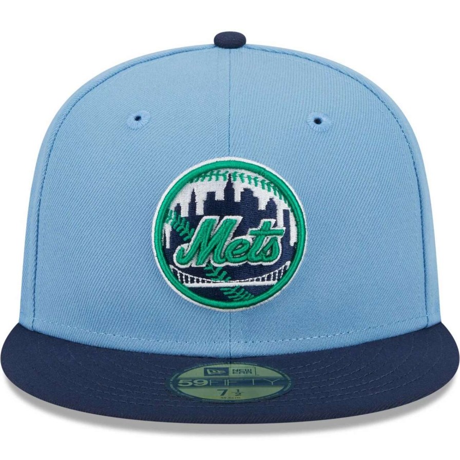 Team * | Men'S New York Mets New Era Light Blue/Navy Green Undervisor 59Fifty Fitted Hat