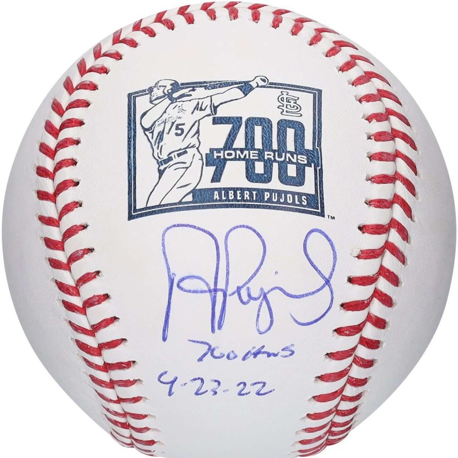 Collectibles & Memorabilia * | Albert Pujols St. Louis Cardinals Autographed Fanatics Authentic 700 Home Run Logo Baseball With "700 Hrs" And "9-23-22" Inscriptions