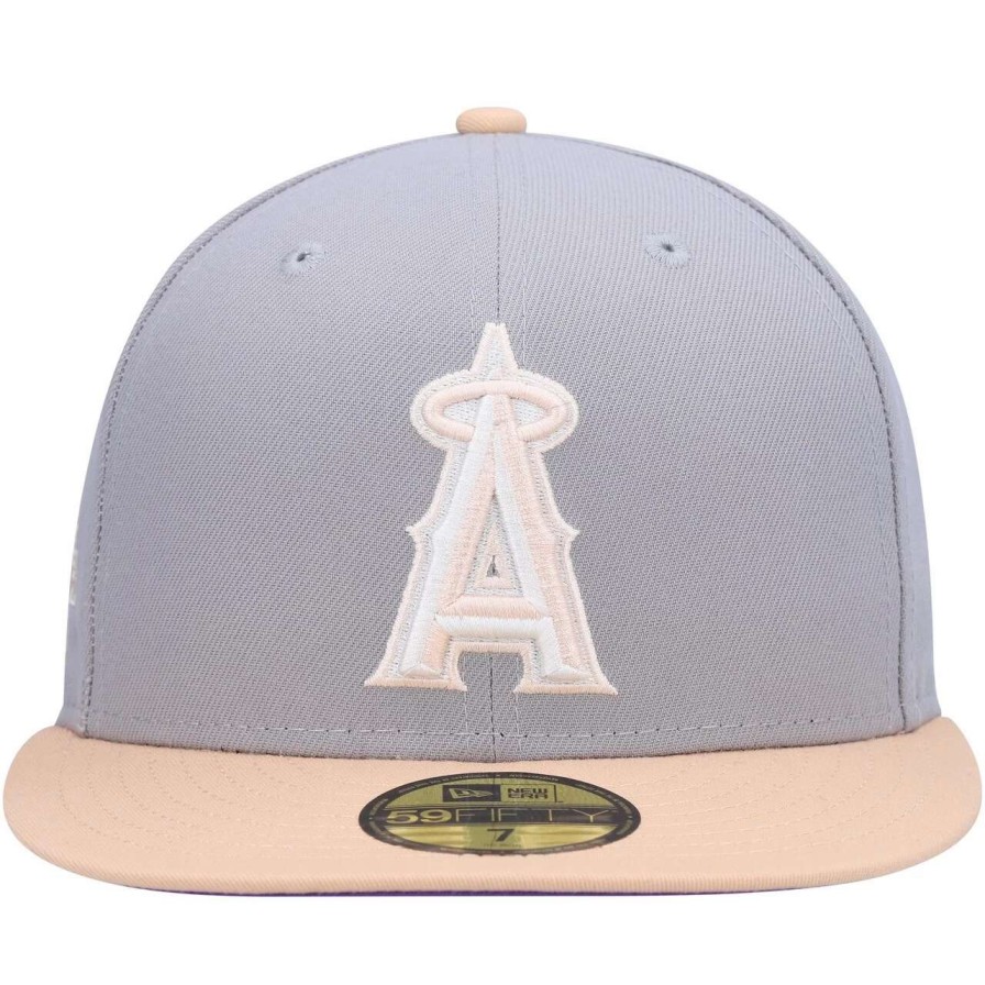 Team * | Men'S Los Angeles Angels New Era Gray/Peach 2010 Mlb All-Star Game Purple Undervisor 59Fifty Fitted Hat