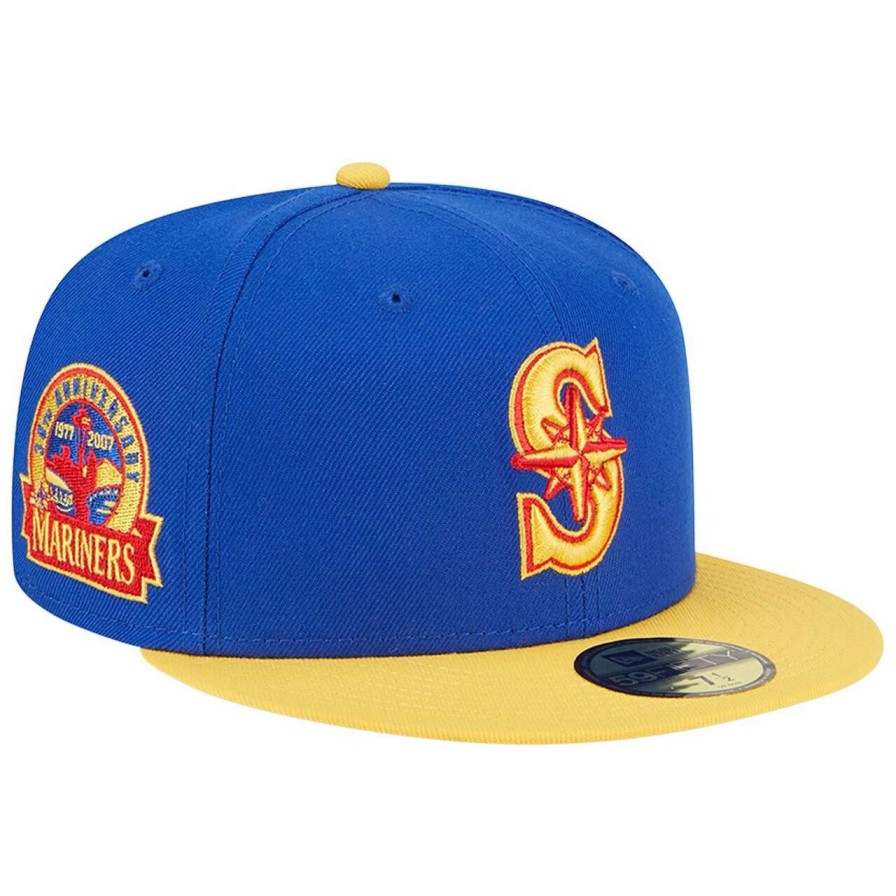 Team * | Men'S Seattle Mariners New Era Royal/Yellow Empire 59Fifty Fitted Hat