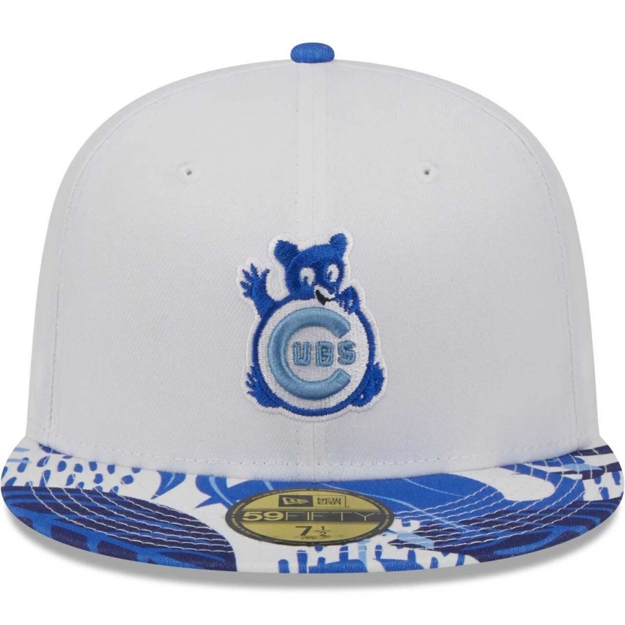 Team * | Men'S Chicago Cubs New Era White/Blue Flamingo 59Fifty Fitted Hat