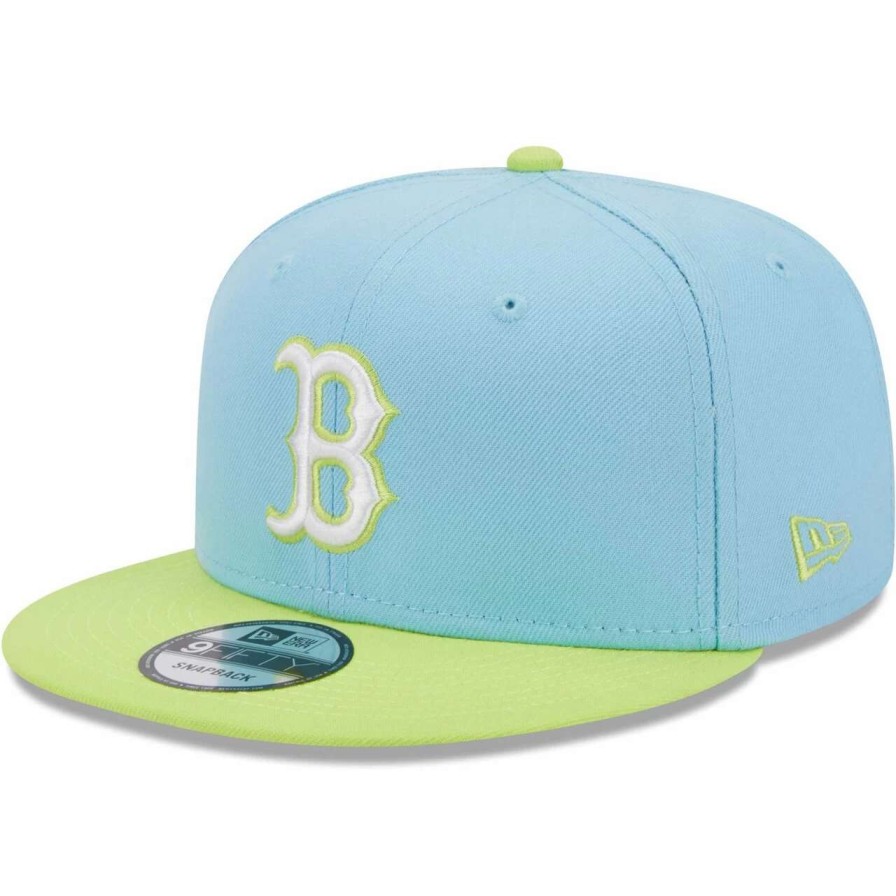 Team * | Men'S Boston Red Sox New Era Light Blue/Neon Green Spring Basic Two-Tone 9Fifty Snapback Hat