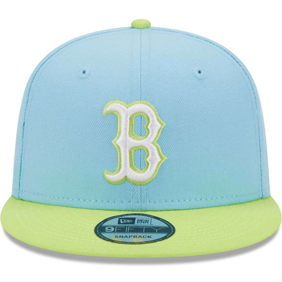 Team * | Men'S Boston Red Sox New Era Light Blue/Neon Green Spring Basic Two-Tone 9Fifty Snapback Hat