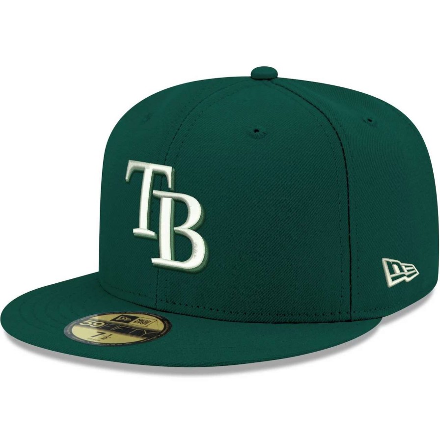 Team * | Men'S Tampa Bay Rays New Era Green White Logo 59Fifty Fitted Hat