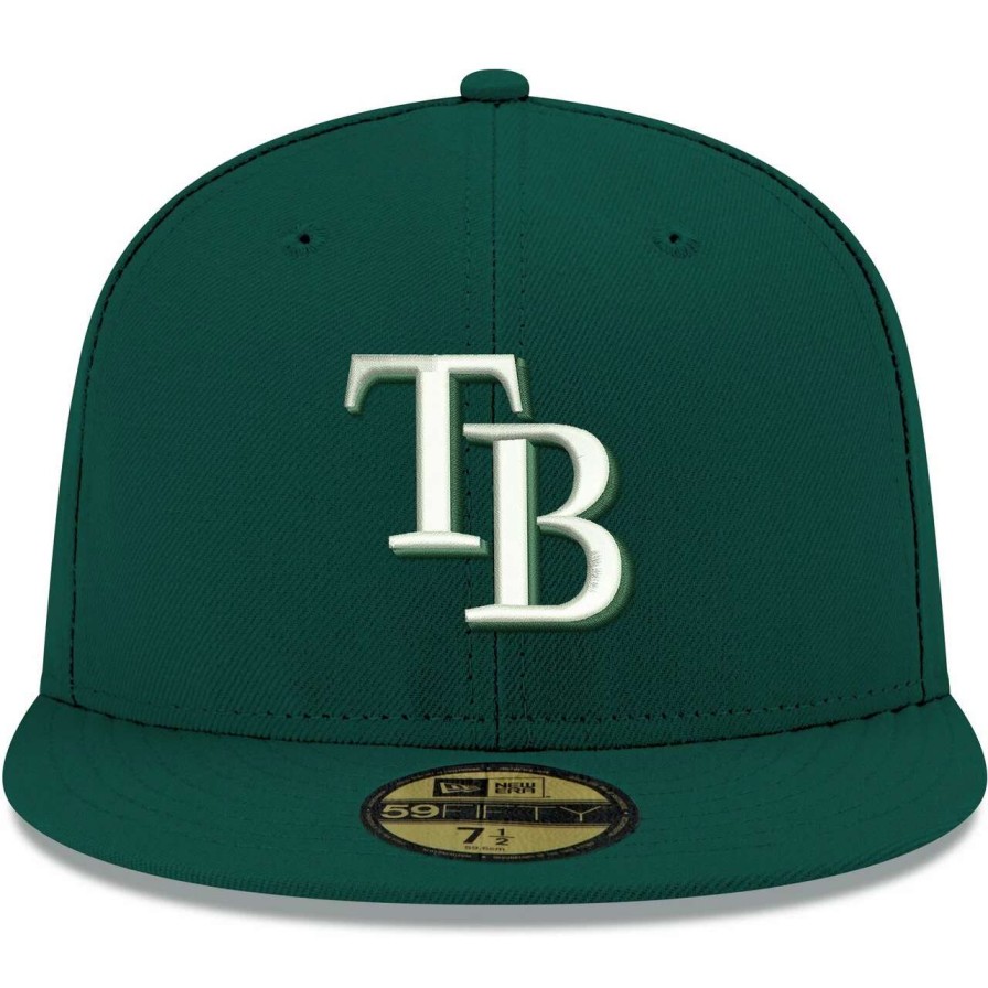 Team * | Men'S Tampa Bay Rays New Era Green White Logo 59Fifty Fitted Hat