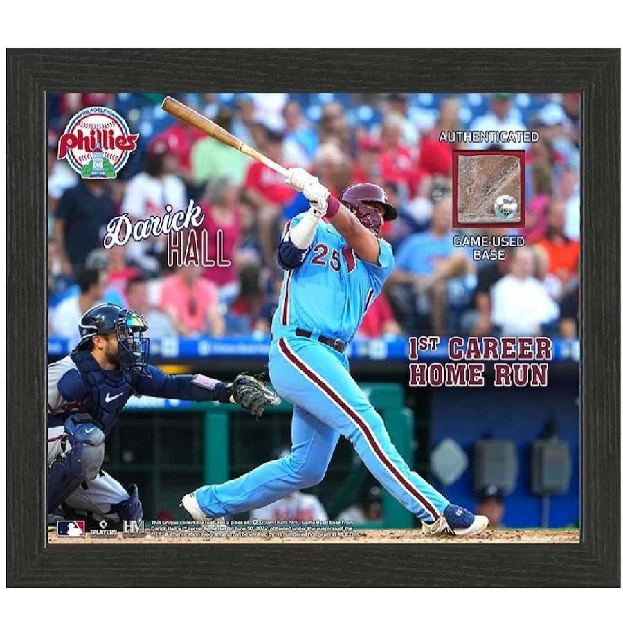 Collectibles & Memorabilia * | Philadelphia Phillies Darick Hall 1St Career Home Run Game-Used Base Swatch Frame