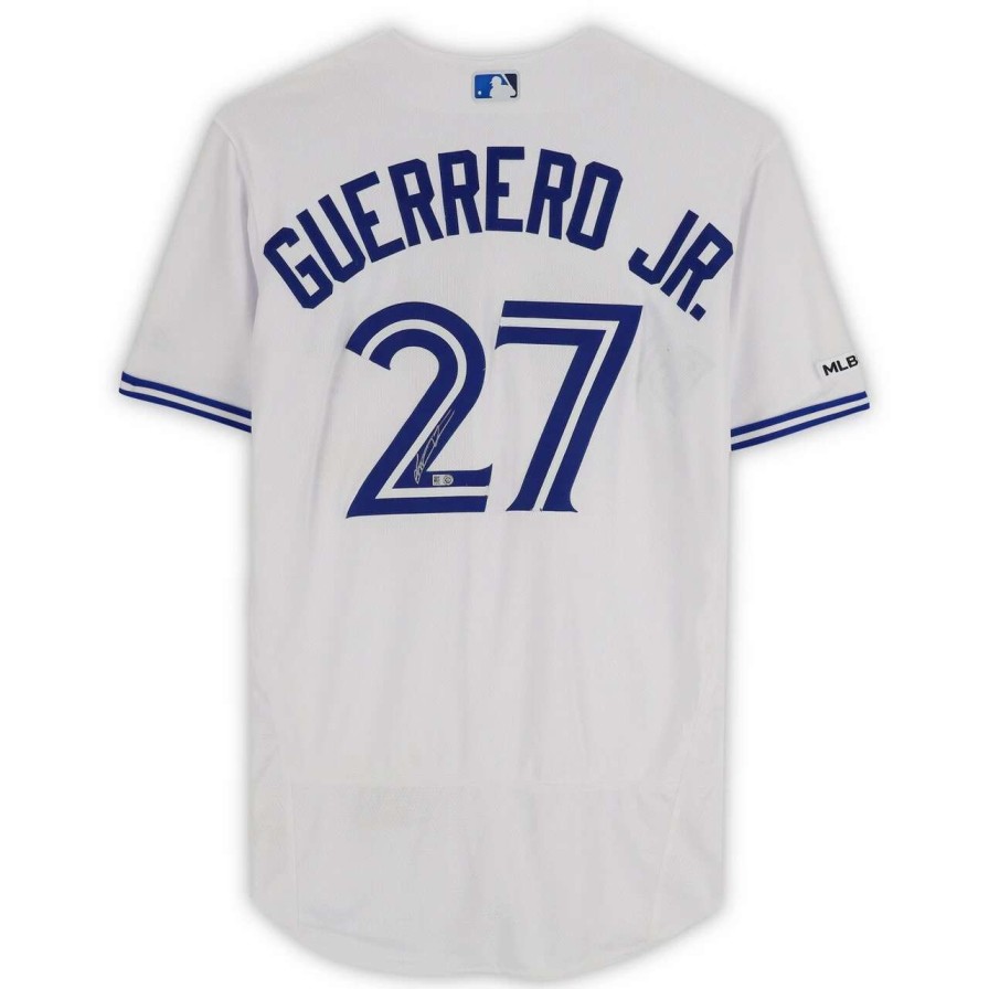 Collectibles & Memorabilia * | Autographed Toronto Blue Jays Vladimir Guerrero Jr. Topps White Majestic Authentic Jersey