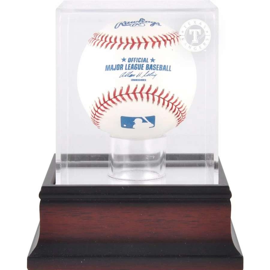 Collectibles & Memorabilia * | Texas Rangers Fanatics Authentic Mahogany Baseball Logo Display Case